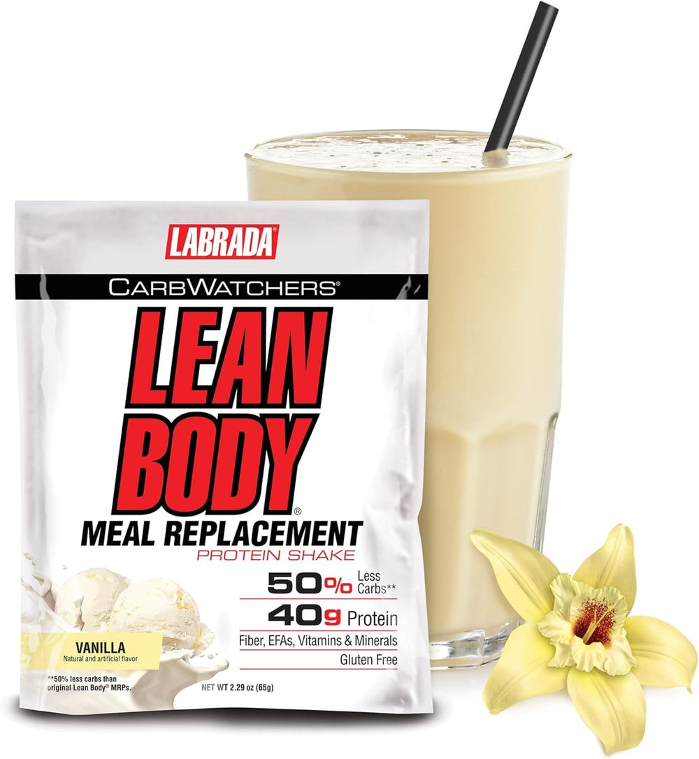 Lean Body Carb Watchers Vanilla MRP tub back label with nutrition information