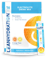 LEAN Hydration Orange Yuzu electrolyte drink mix packet front view