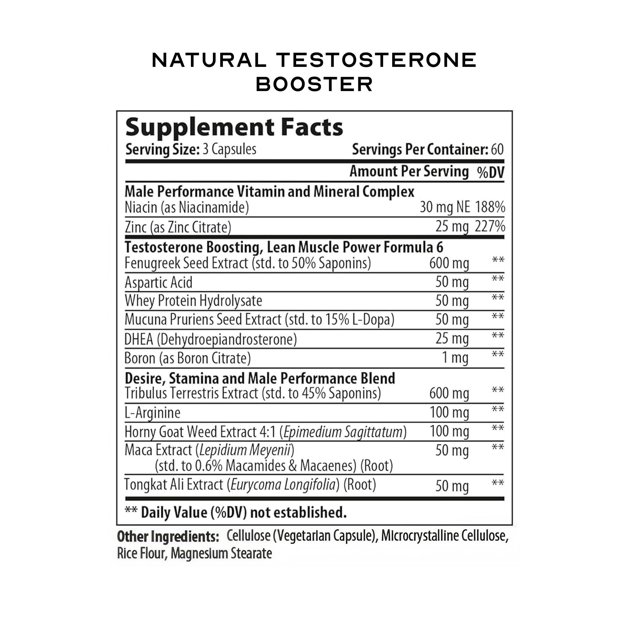 Lean Nutra Men’s Hormone Support bottle label highlights key ingredients for vitality.