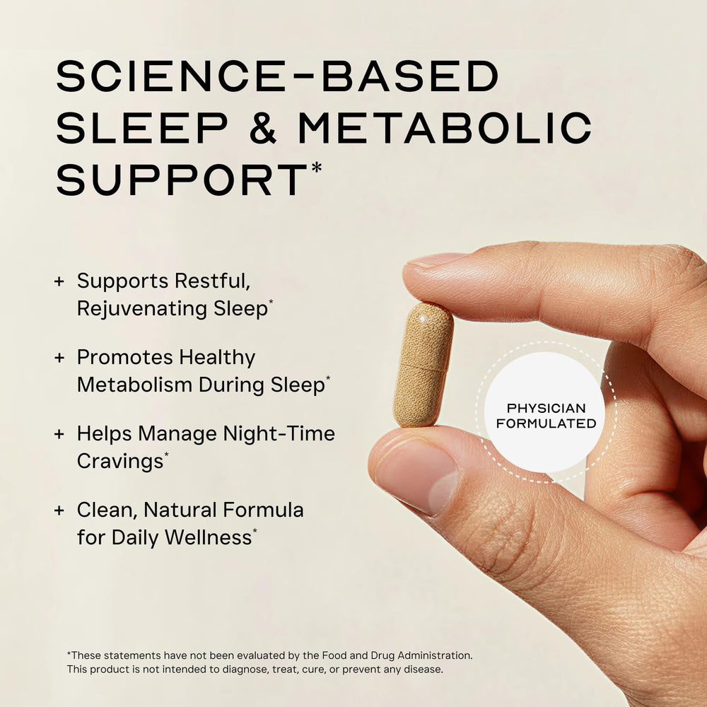LEAN Nutra Night Time capsules closeup demonstrates convenient nightly capsule intake for metabolism support.