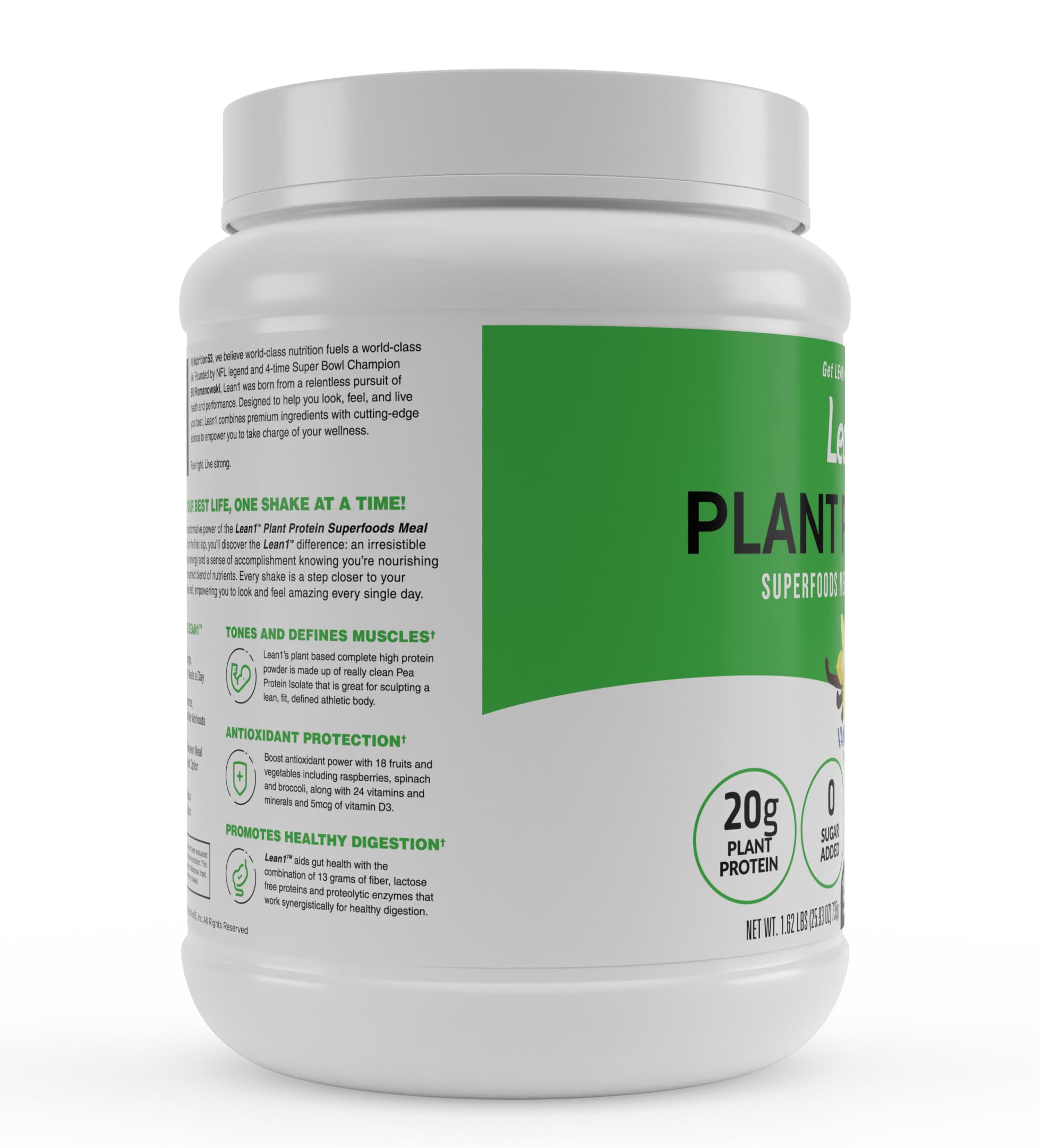 LEAN1 after-workout bottle in bag suggests convenient post-exercise nourishment.