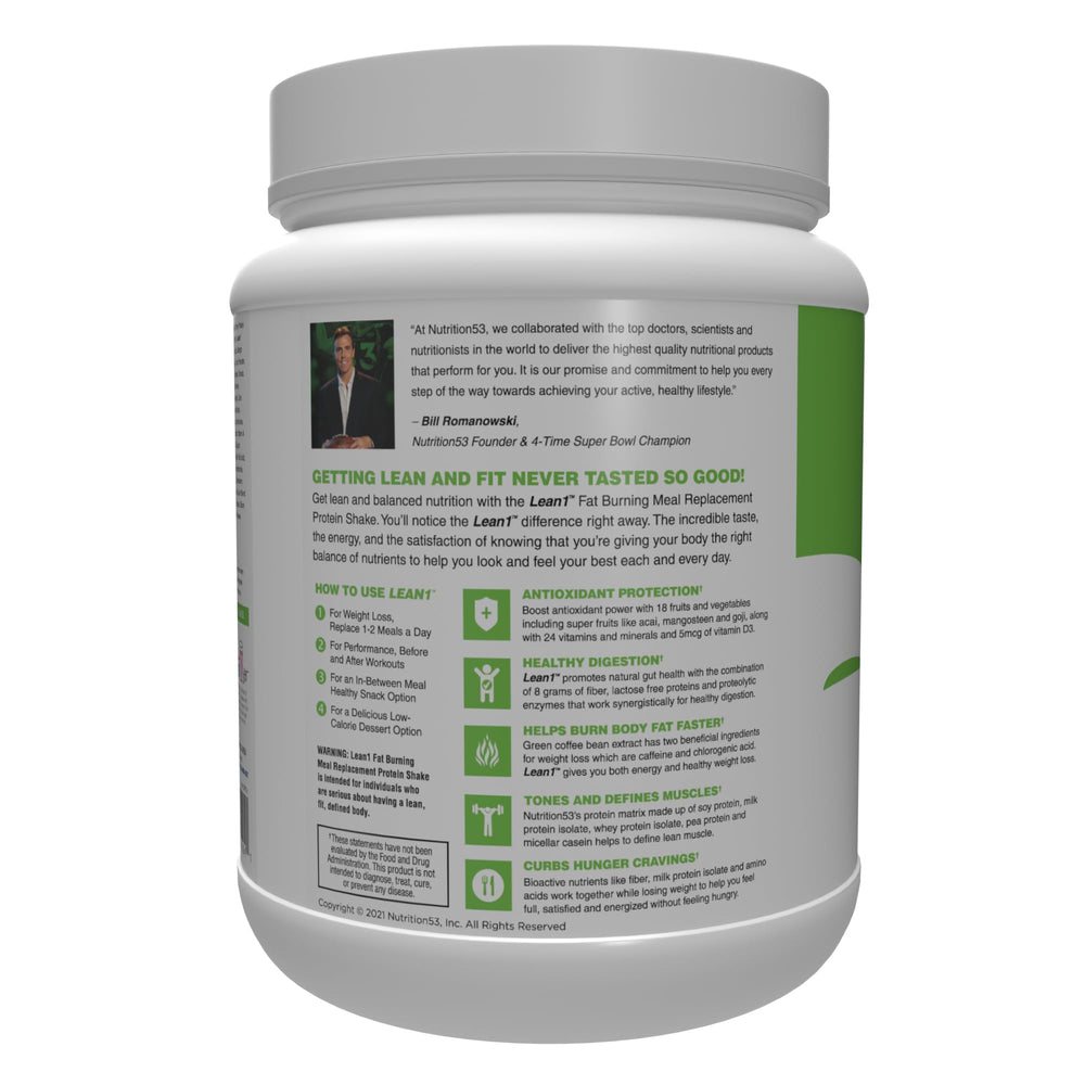 Lean1 15-serving tub product packshot with label