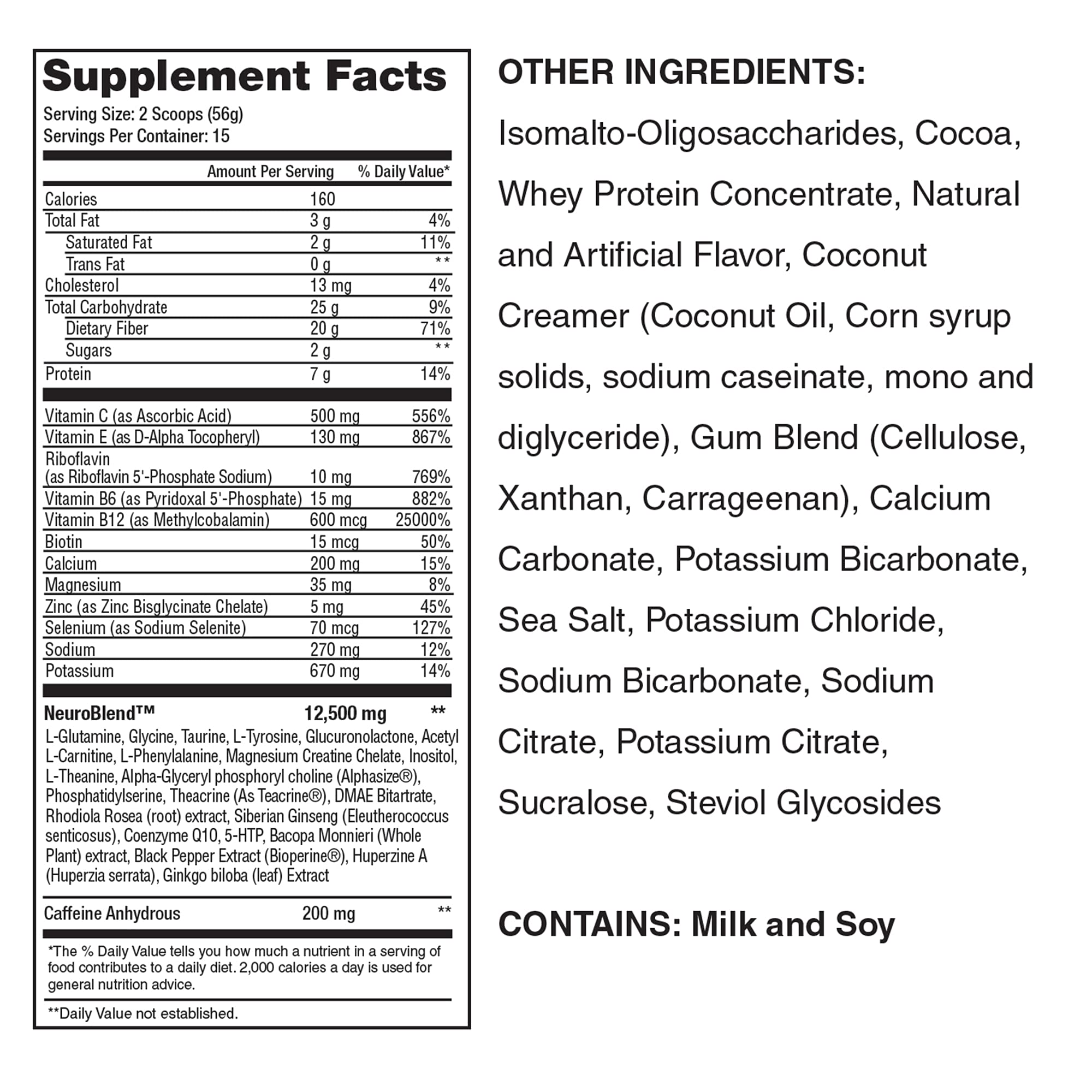 Close-up of Lean1 Neuro's NeuroEnergetic Matrix ingredients