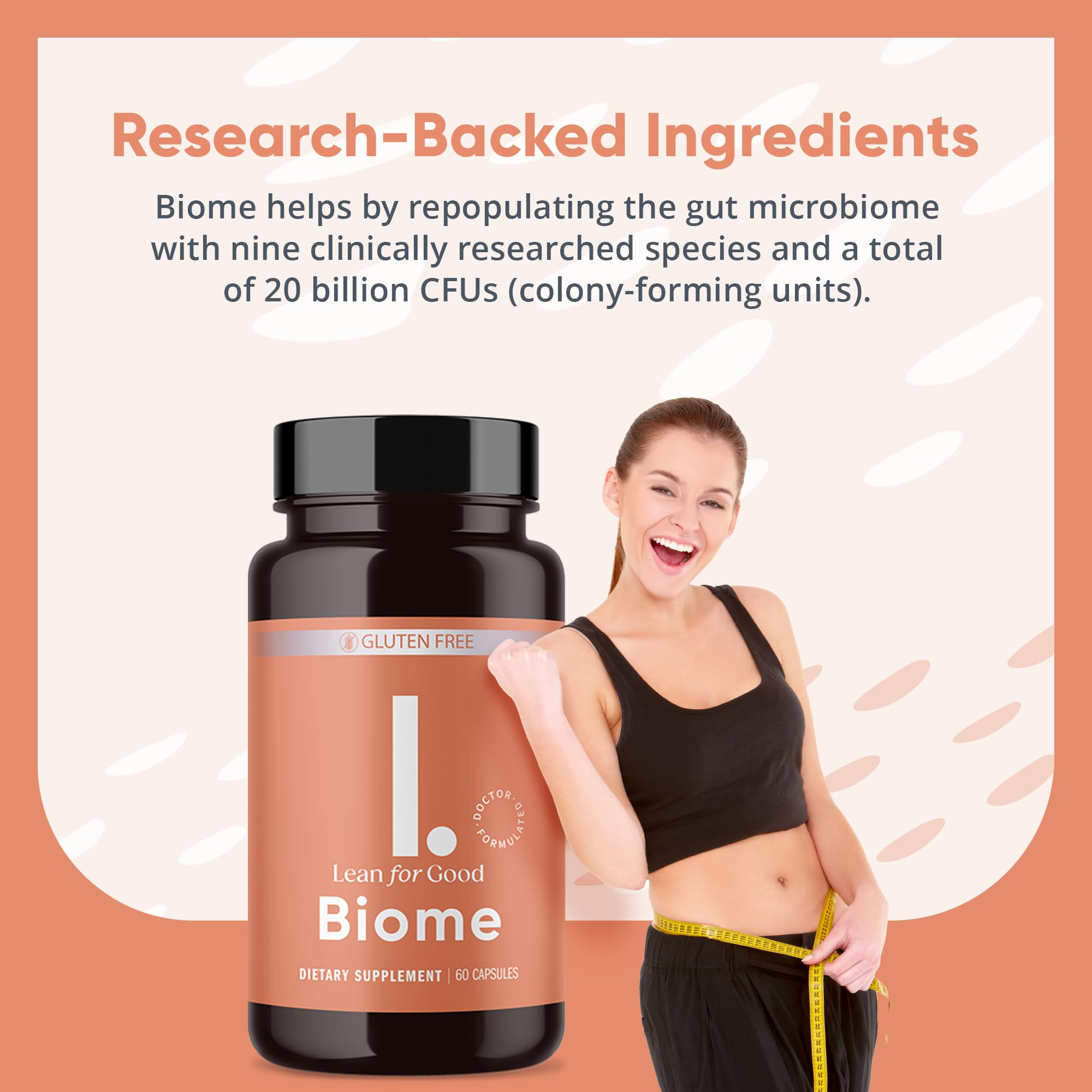 Graphic illustrating the 9 probiotic strains in Biome