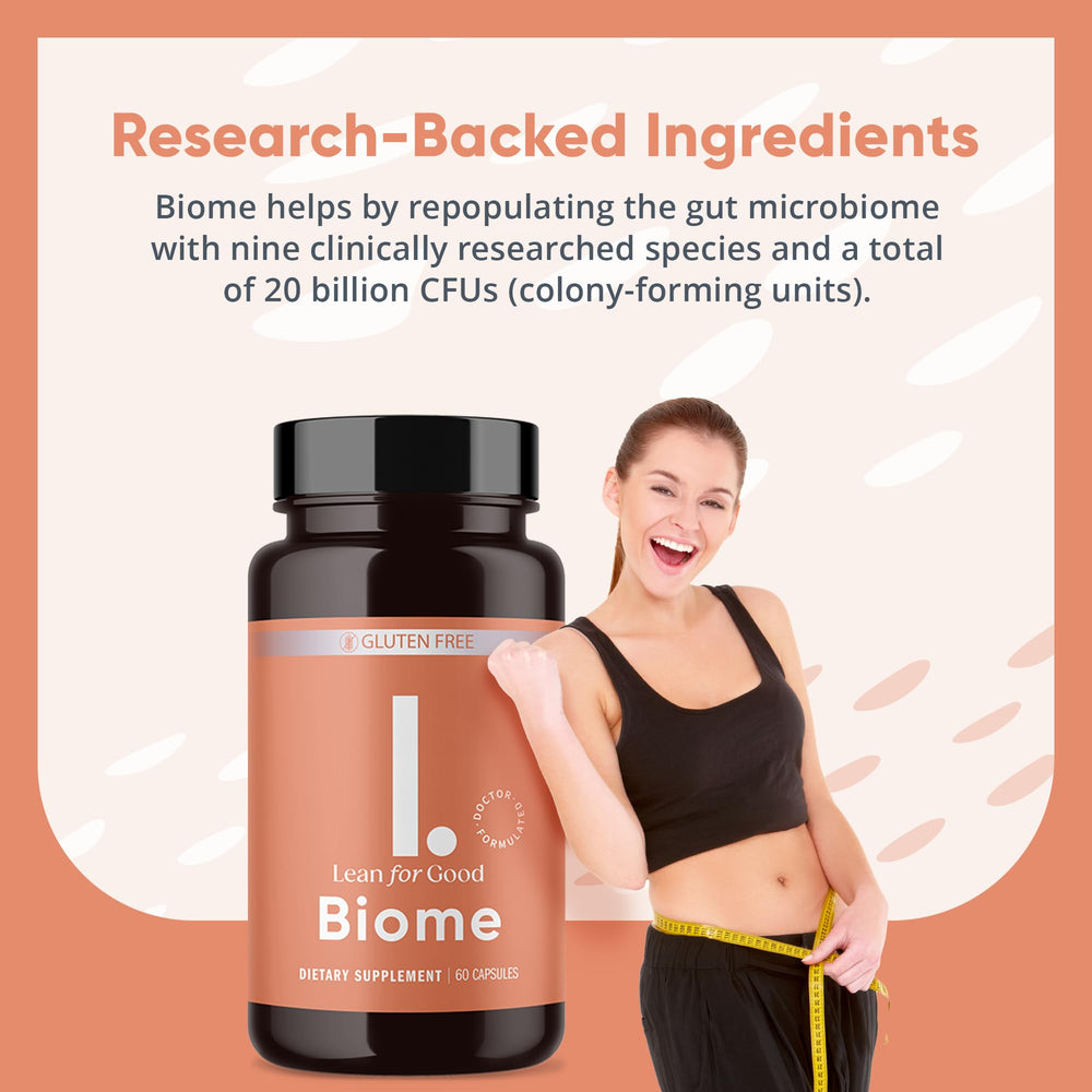 Graphic illustrating the 9 probiotic strains in Biome