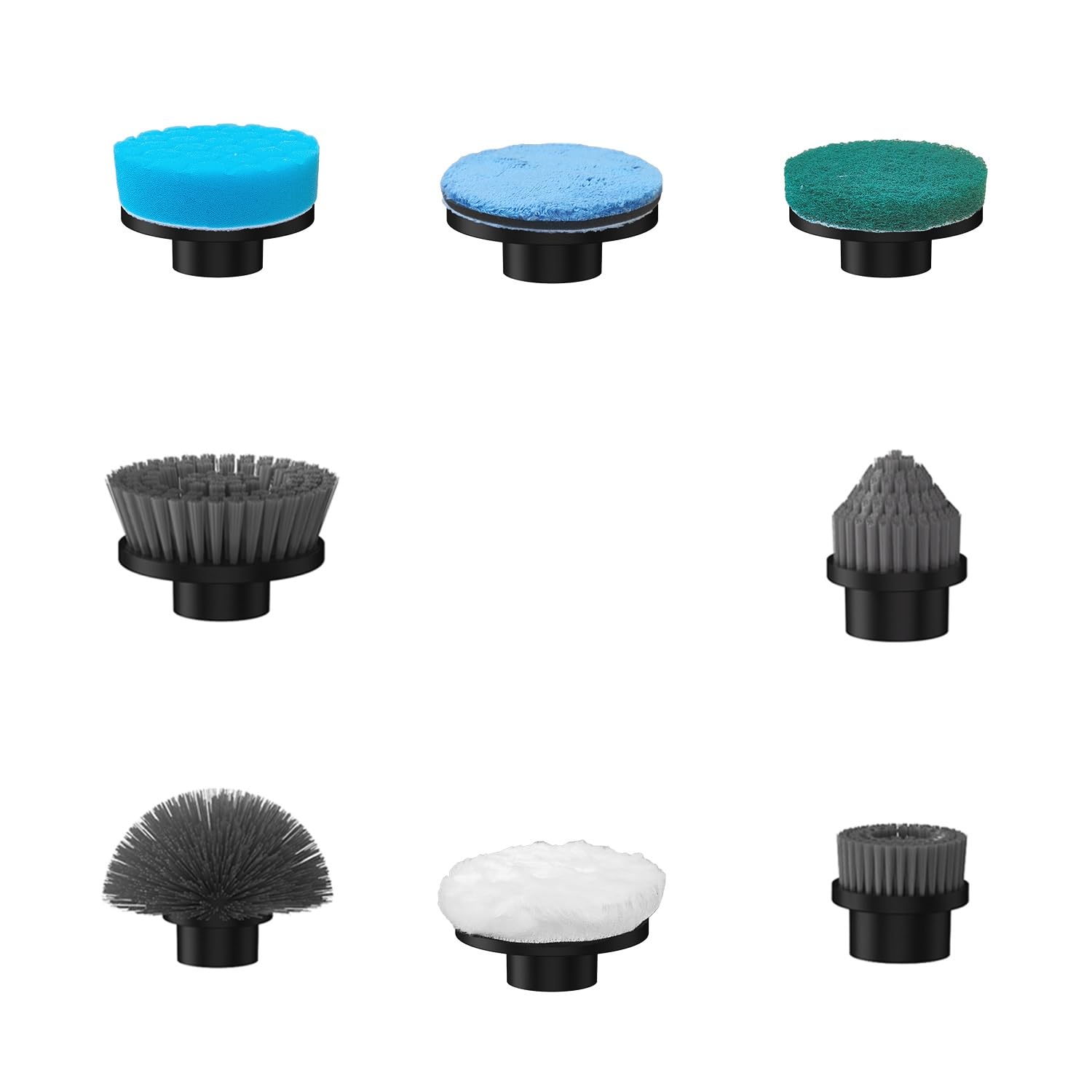 Leebein 8-piece replacement brush heads with dome brush for YMG-825 spin scrubber
