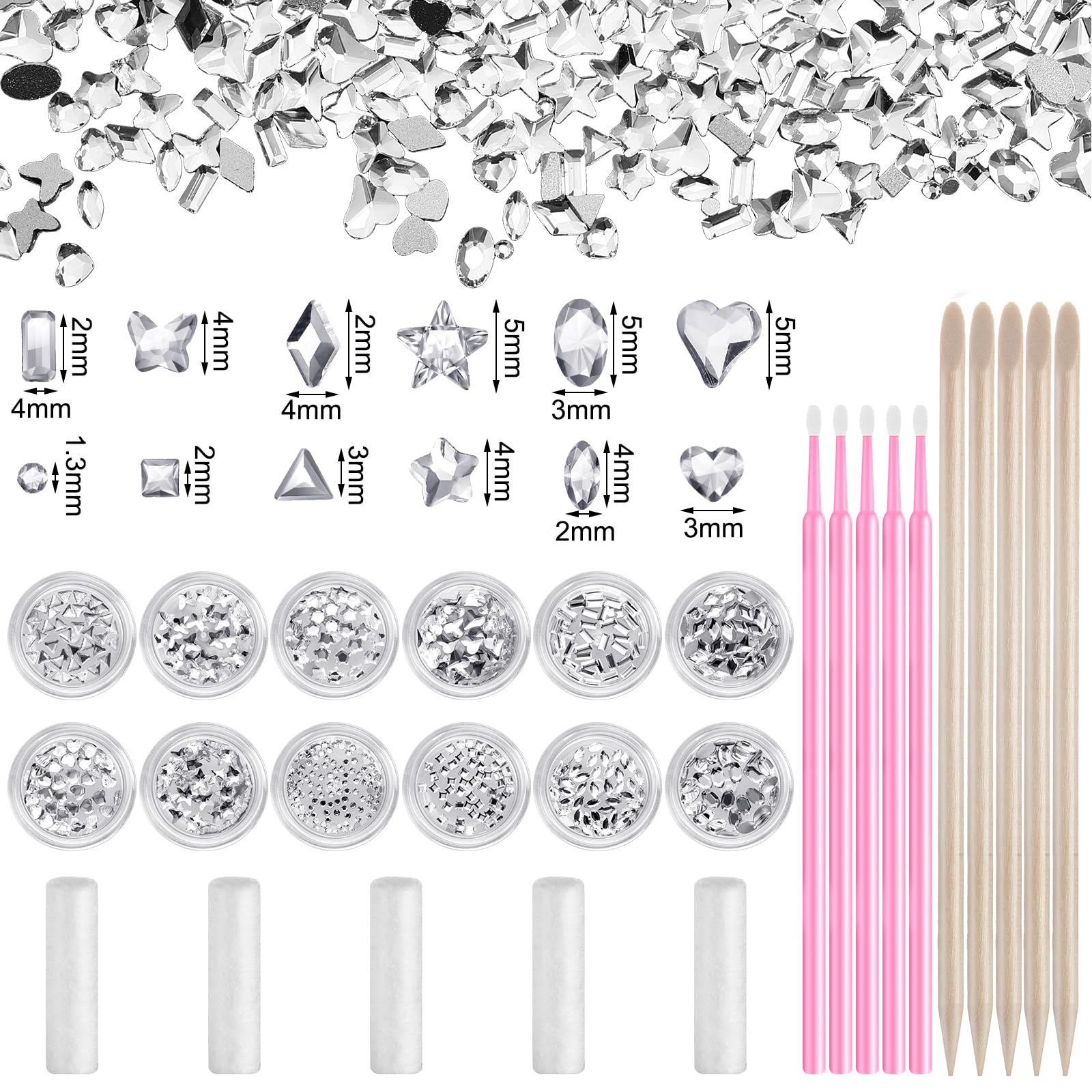5 pink disposable micro applicator brushes and 5 wooden sticks