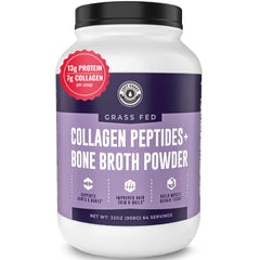 Front view of Left Coast Performance Collagen Bone Broth Powder 2lb container