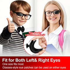 Left or right eye compatibility on glasses lenses