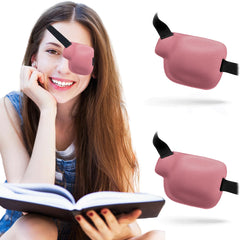 3D left eye patch in pink close-up showing soft cotton material