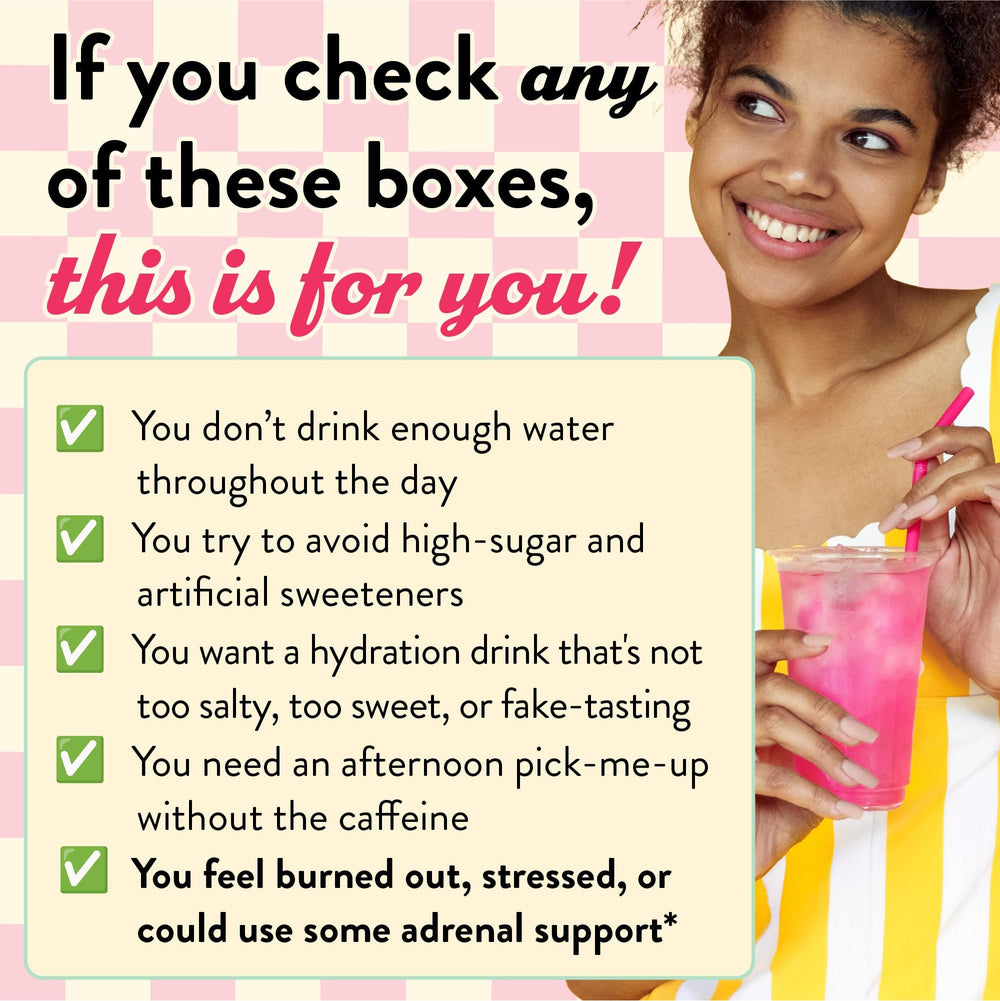 Brand graphic for Legendairy Milk She’s Thirsty Strawberry Lemonade hydration product