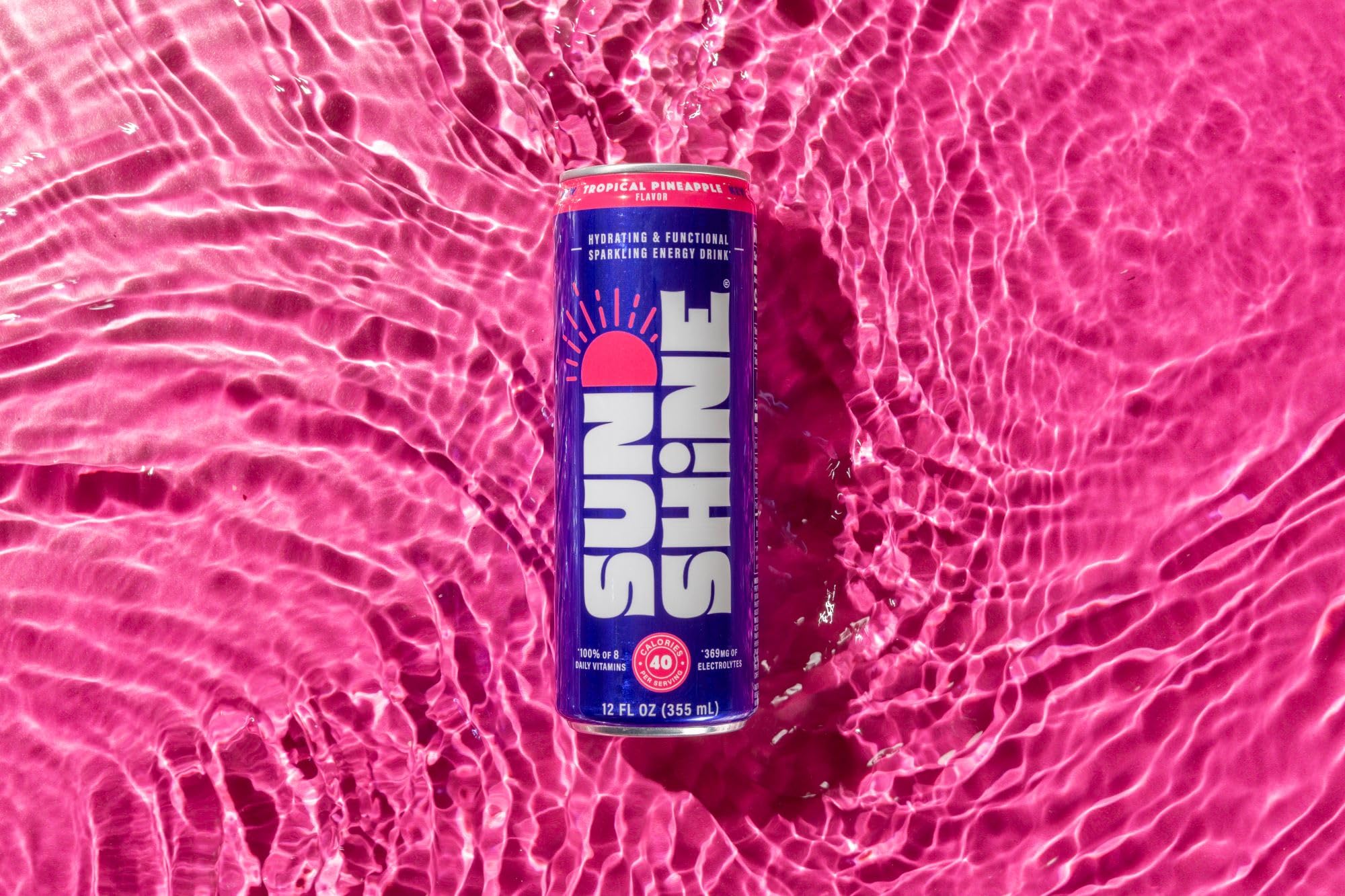 Legendary Sunshine pack-of-12 multipack display showcases convenient daily energy choice.