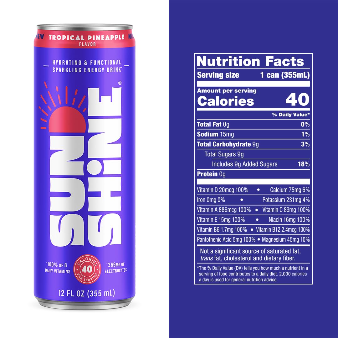 Legendary Sunshine pineapple-glass-pour highlights refreshing aroma and quick mental clarity from natural caffeine.