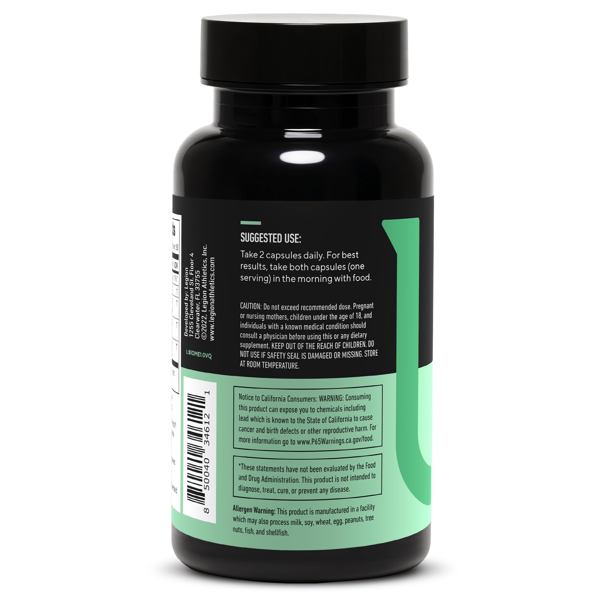 LEGION Biome Probiotic capsules, 30 servings