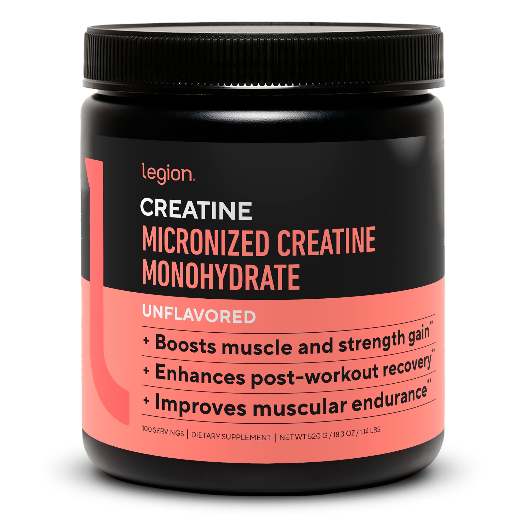 LEGION Micronized Creatine Monohydrate container