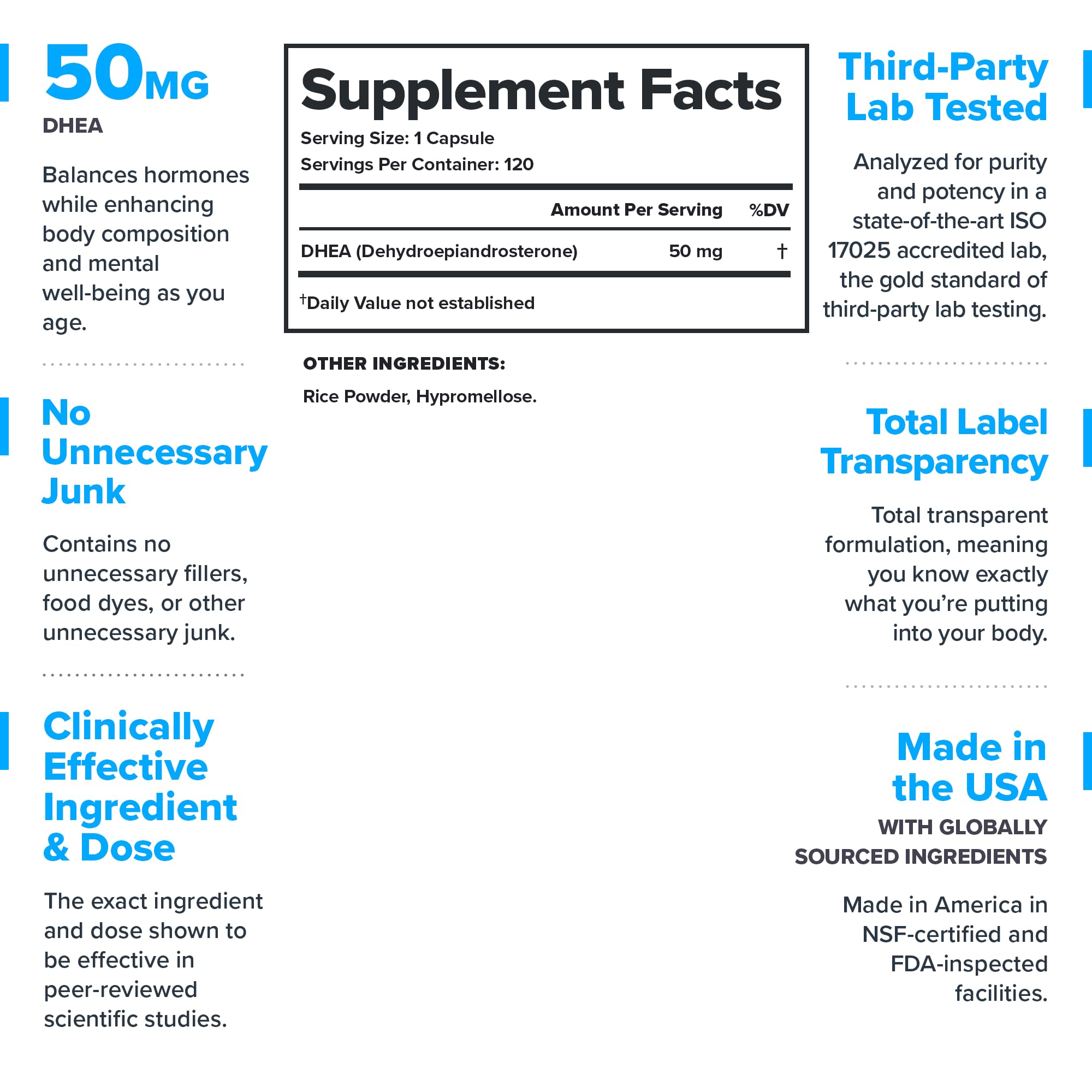 Legion DHEA 50mg capsules