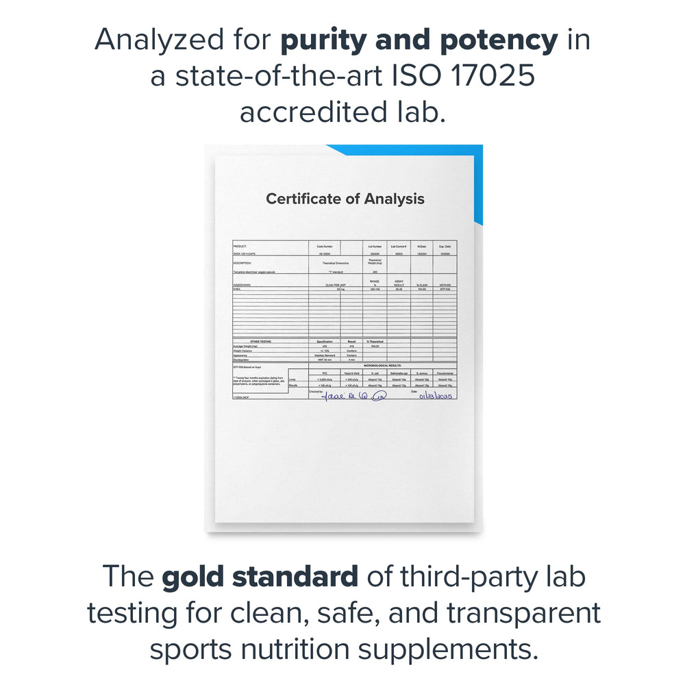 Nutrition facts panel for Legion DHEA 50mg