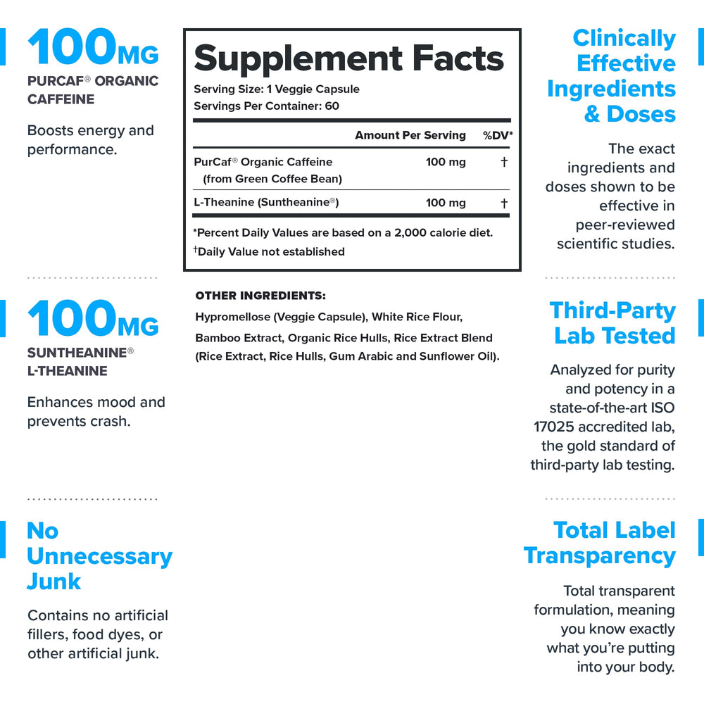 Legion Peak capsules closeup highlighting vegan non-GMO formula for calm concentration