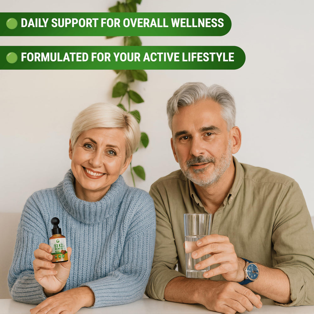 Label indicating 10000 IU D3 and 200 mcg MK7