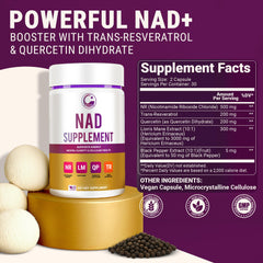 Antioxidant support with trans-Resveratrol and Quercetin alongside NR