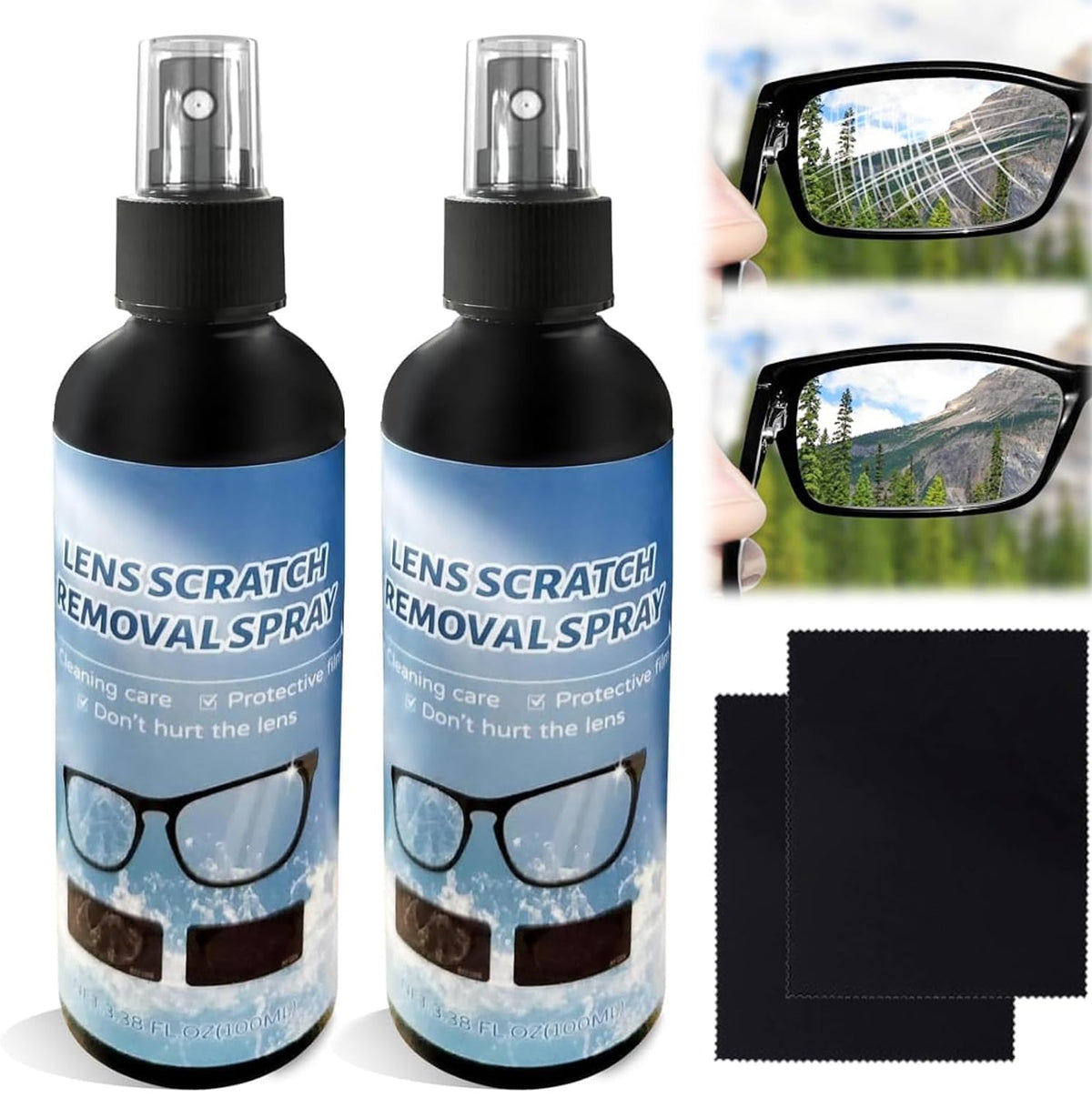 LELLURE Eyeglass Scratch Remover bottle 100ml - front view
