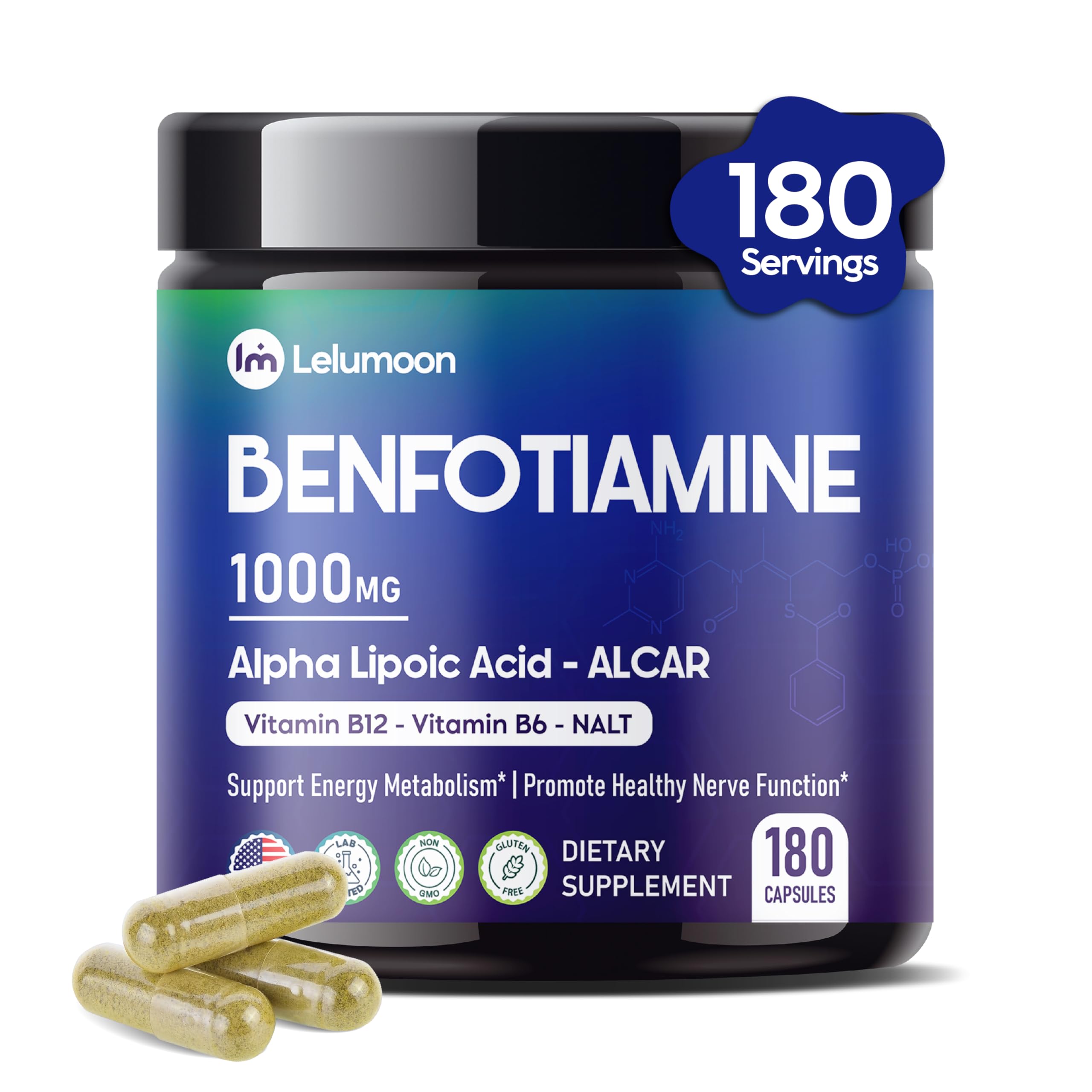 LELUMOON Benfotiamine bottle hero image