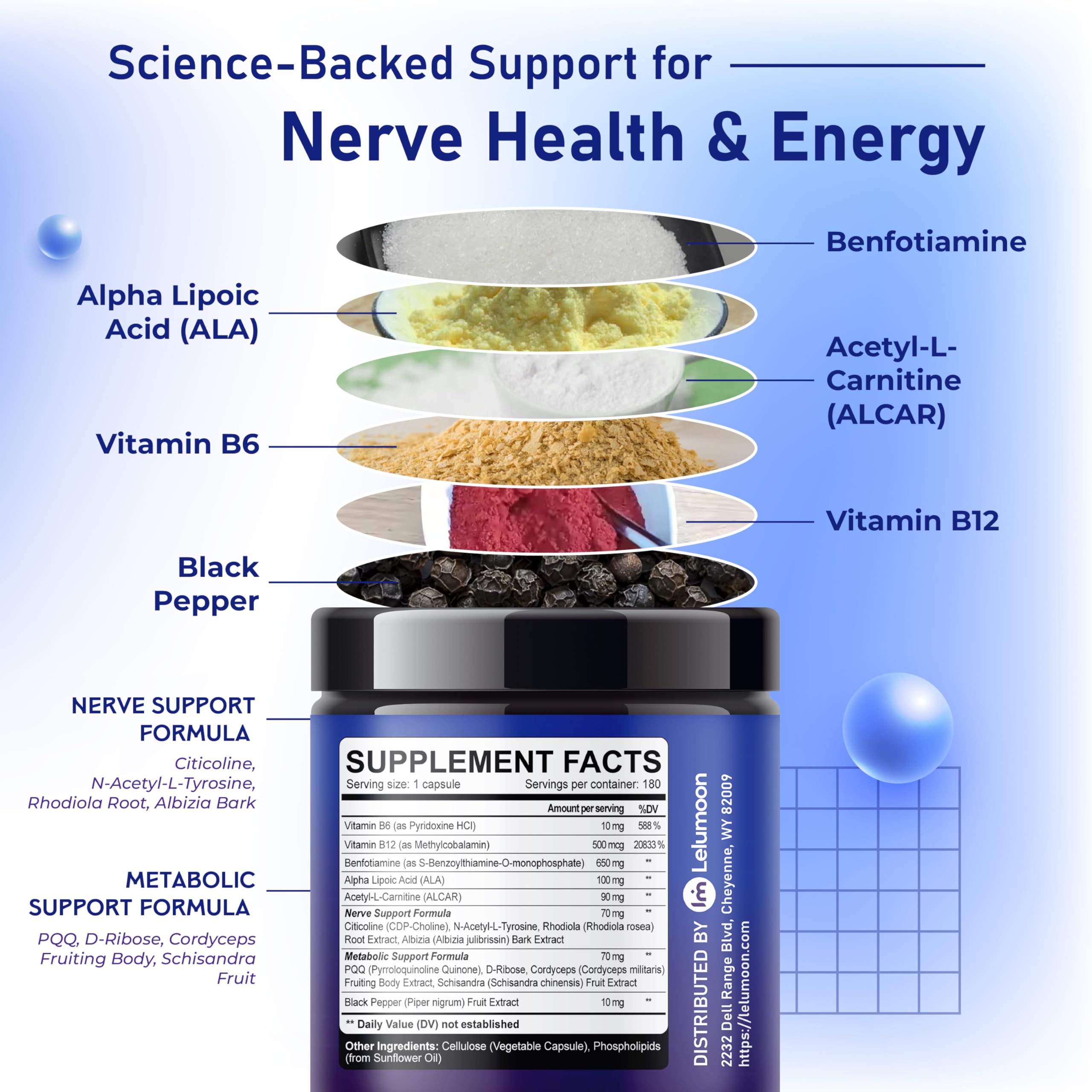 Metabolic support blends with adaptogens and brain nutrients