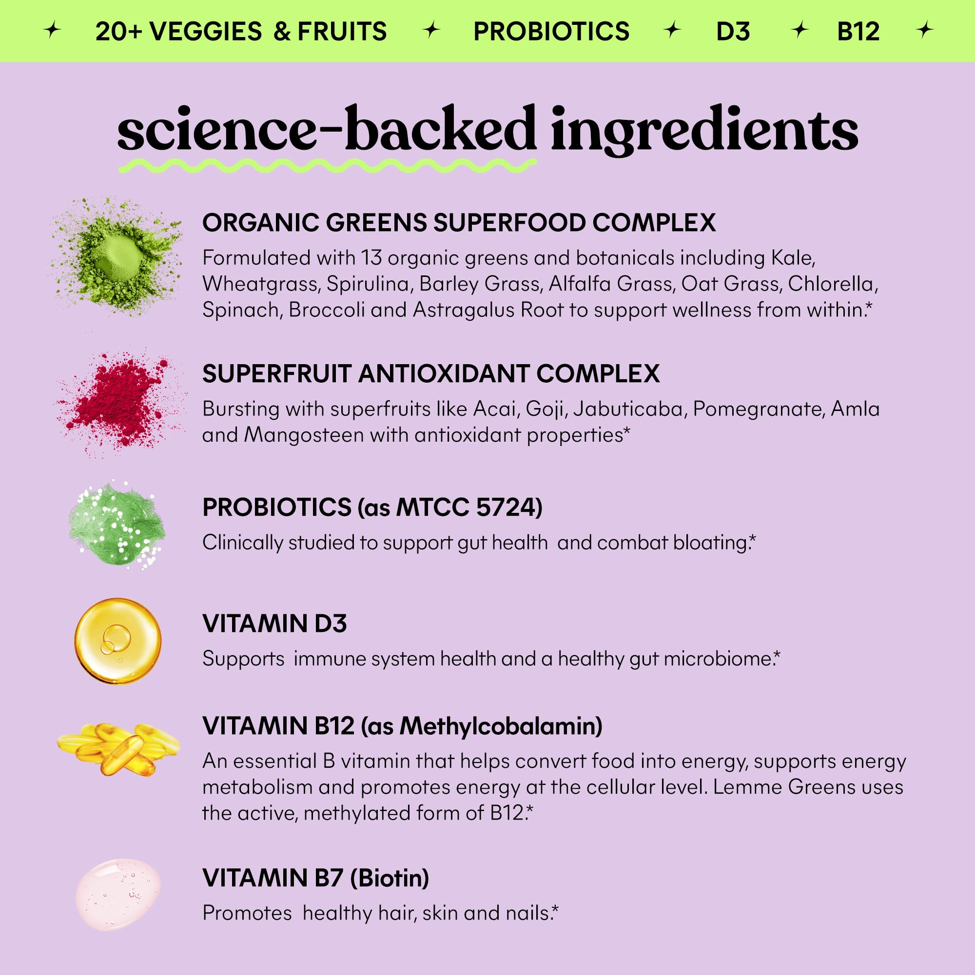 Close-up of clinically studied probiotic strain label