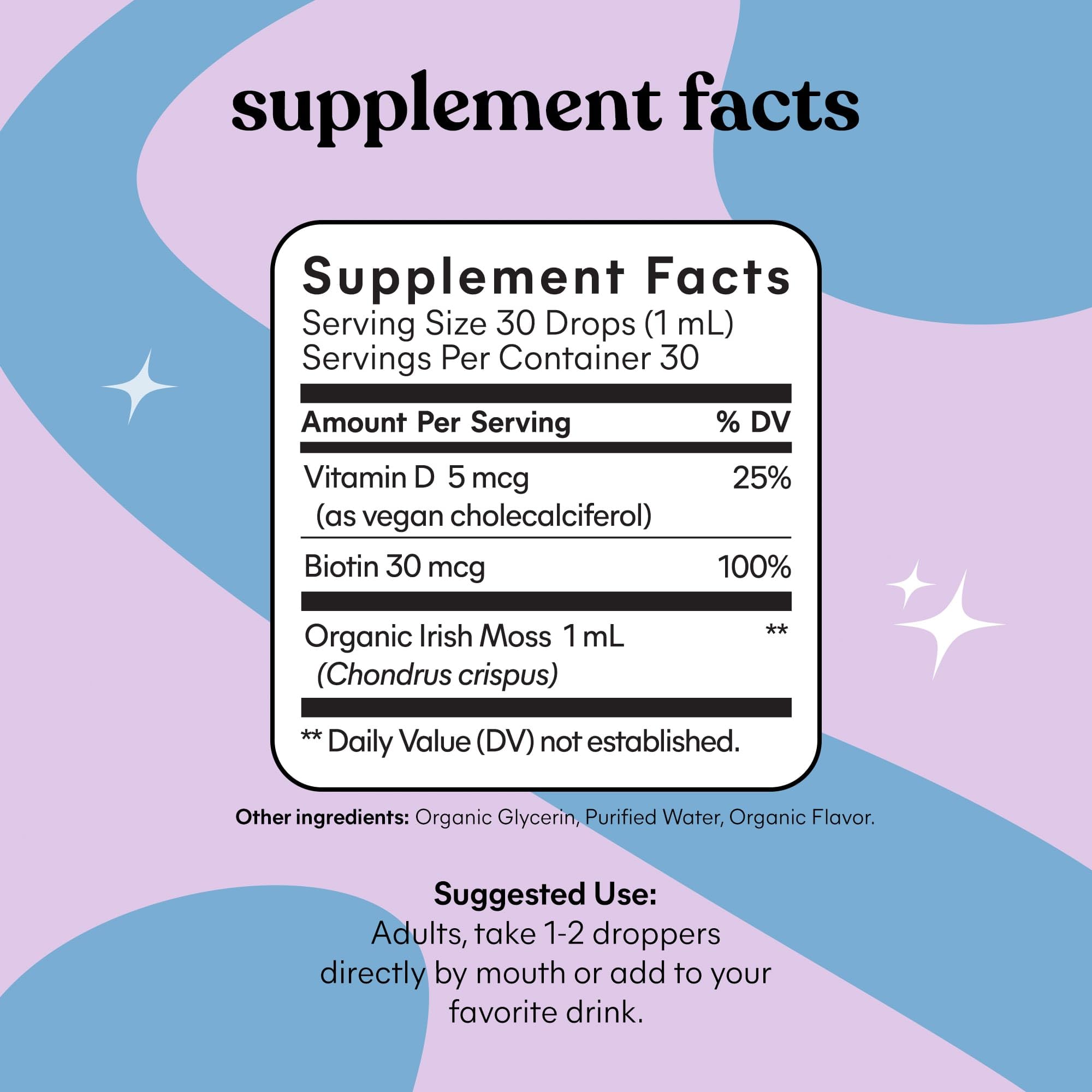 Product front packaging of Lemme Irish Sea Moss Drops