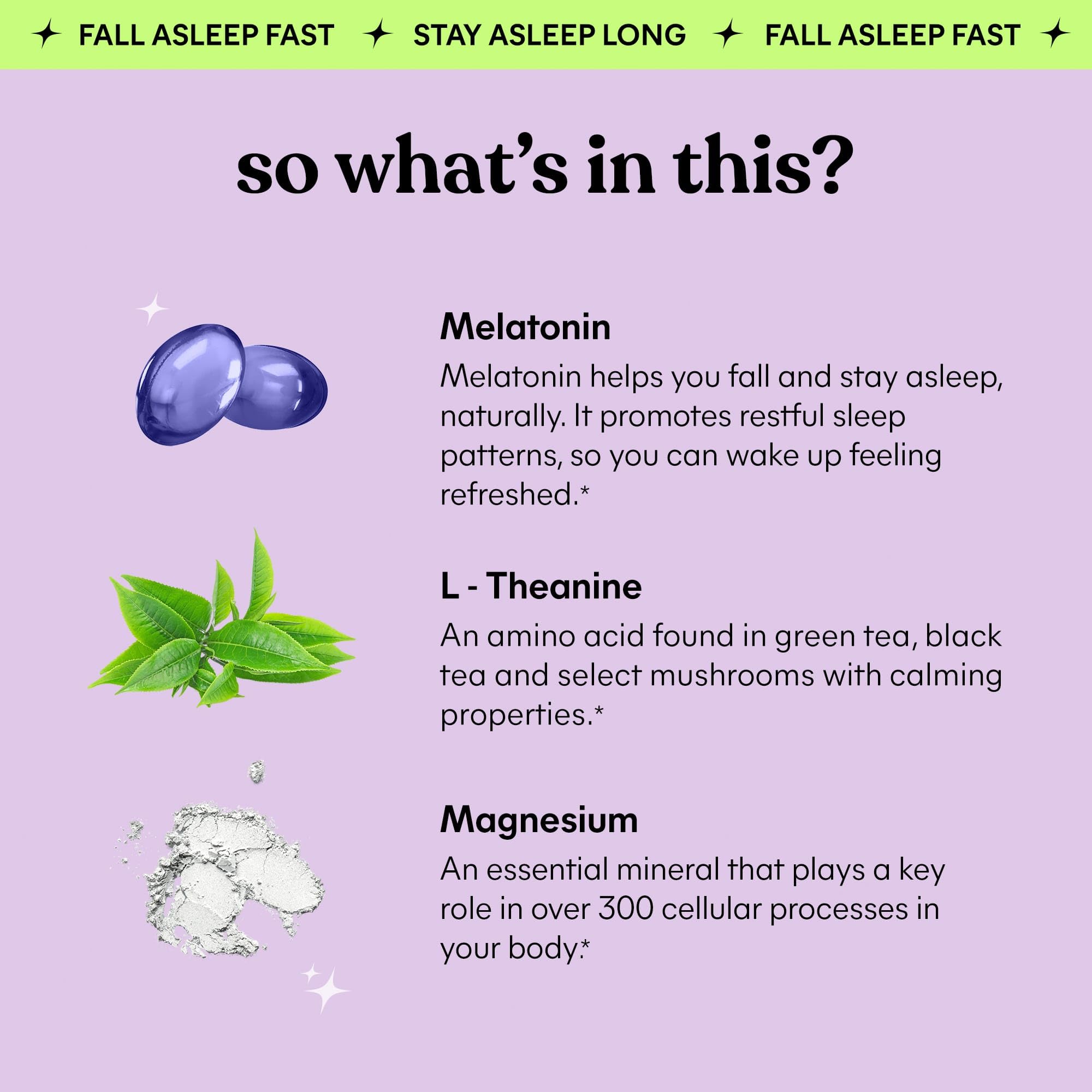 Gummies showing 5 mg melatonin per serving