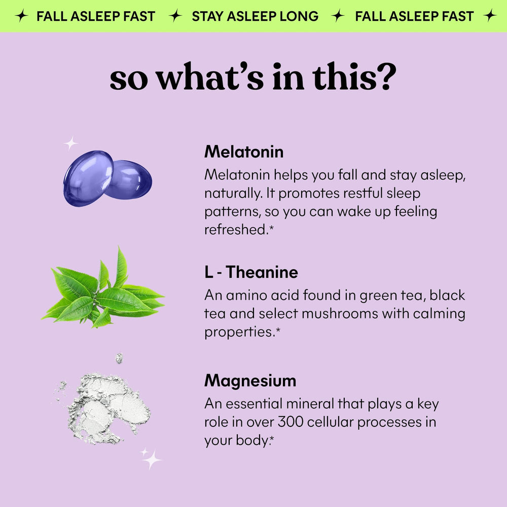 Gummies showing 5 mg melatonin per serving