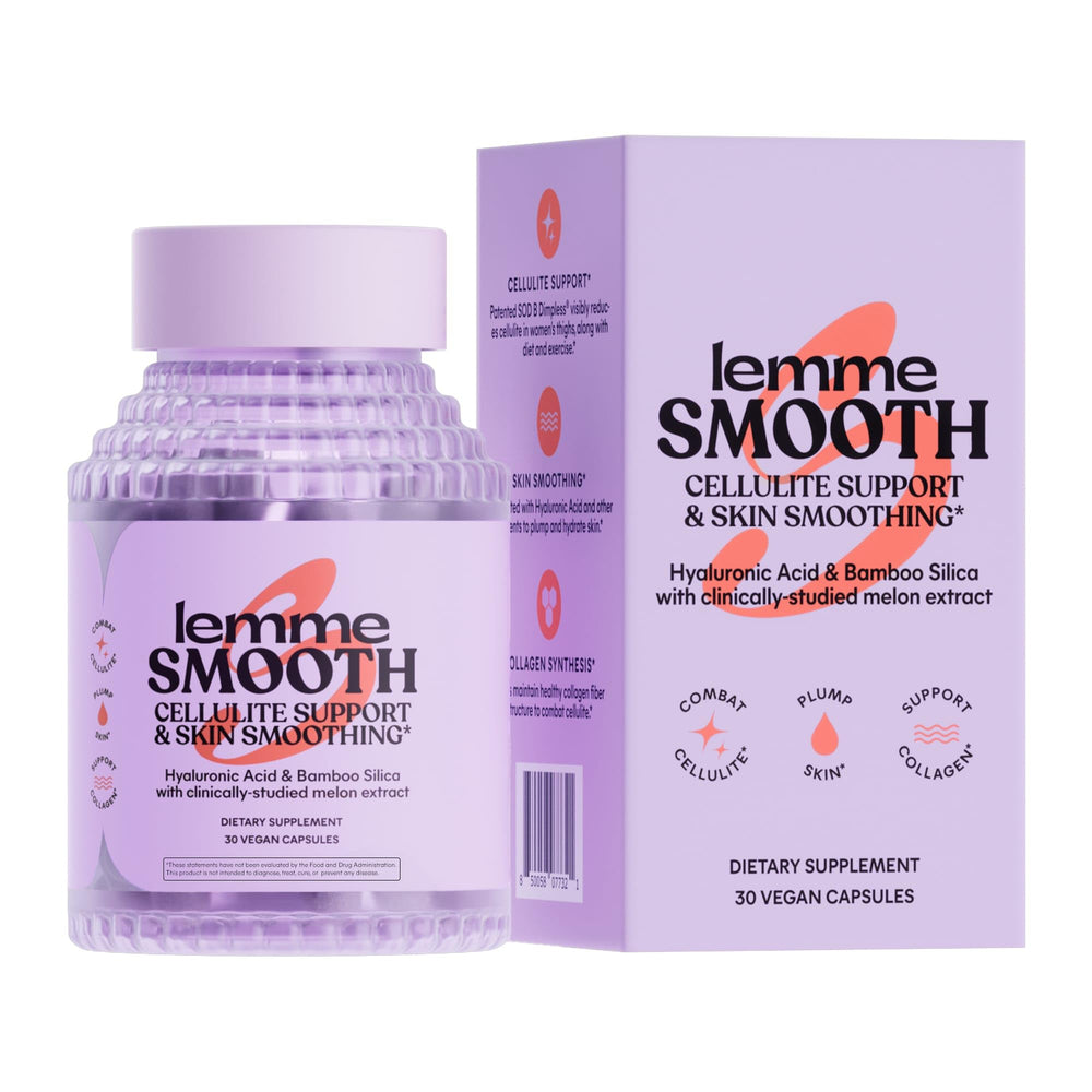 Front view of Lemme Smooth anti-cellulite capsules bottle (30 count)