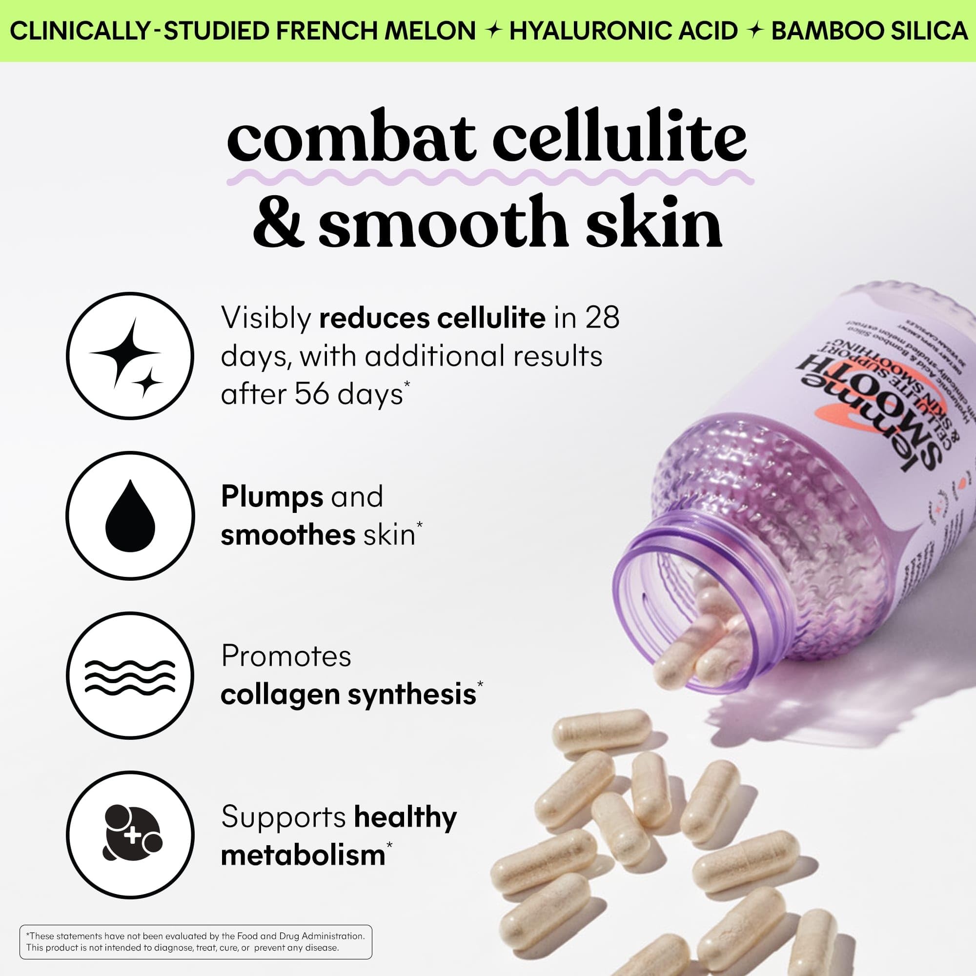 Label showing ingredients for Lemme Smooth capsules