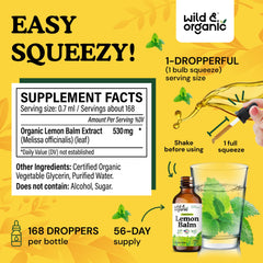 Dropping lemon balm tincture from a dropper