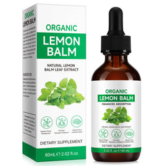 Bottle label of Lemon Balm Extract Alcohol-Free 590mg close-up