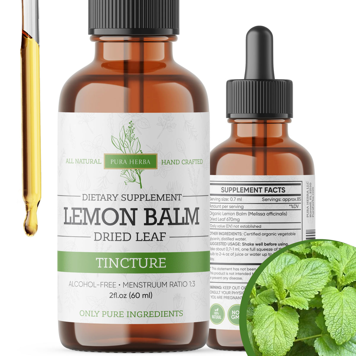 2 oz Lemon Balm Tincture bottle