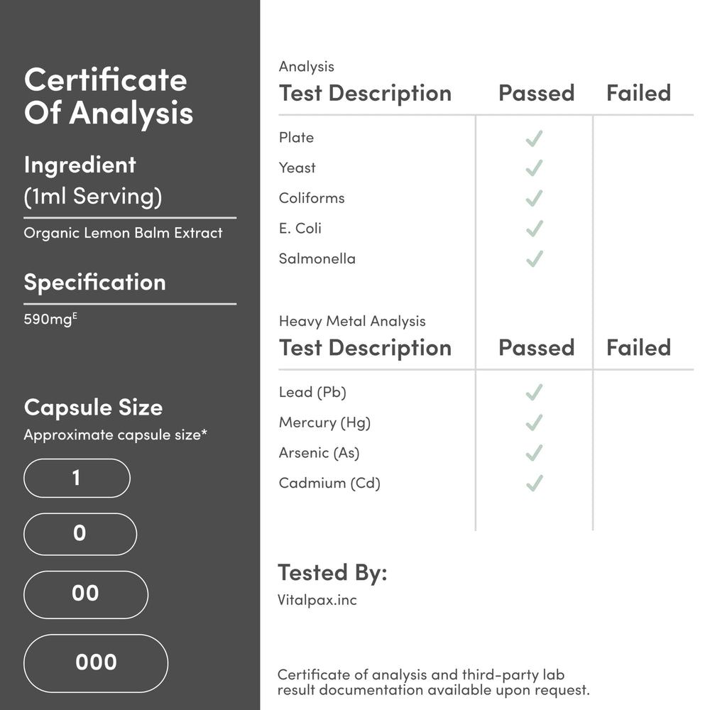 Back label close-up with dosage information