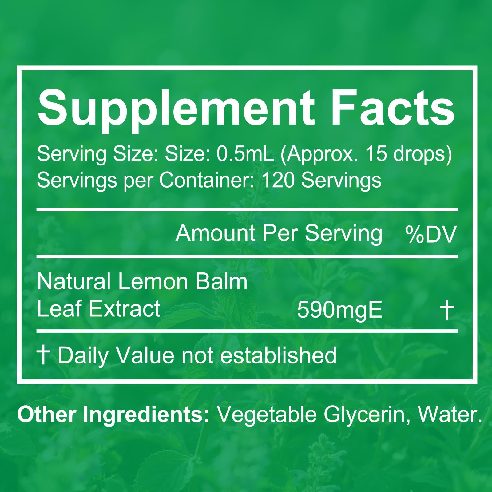 Dropper releasing lemon balm tincture drops