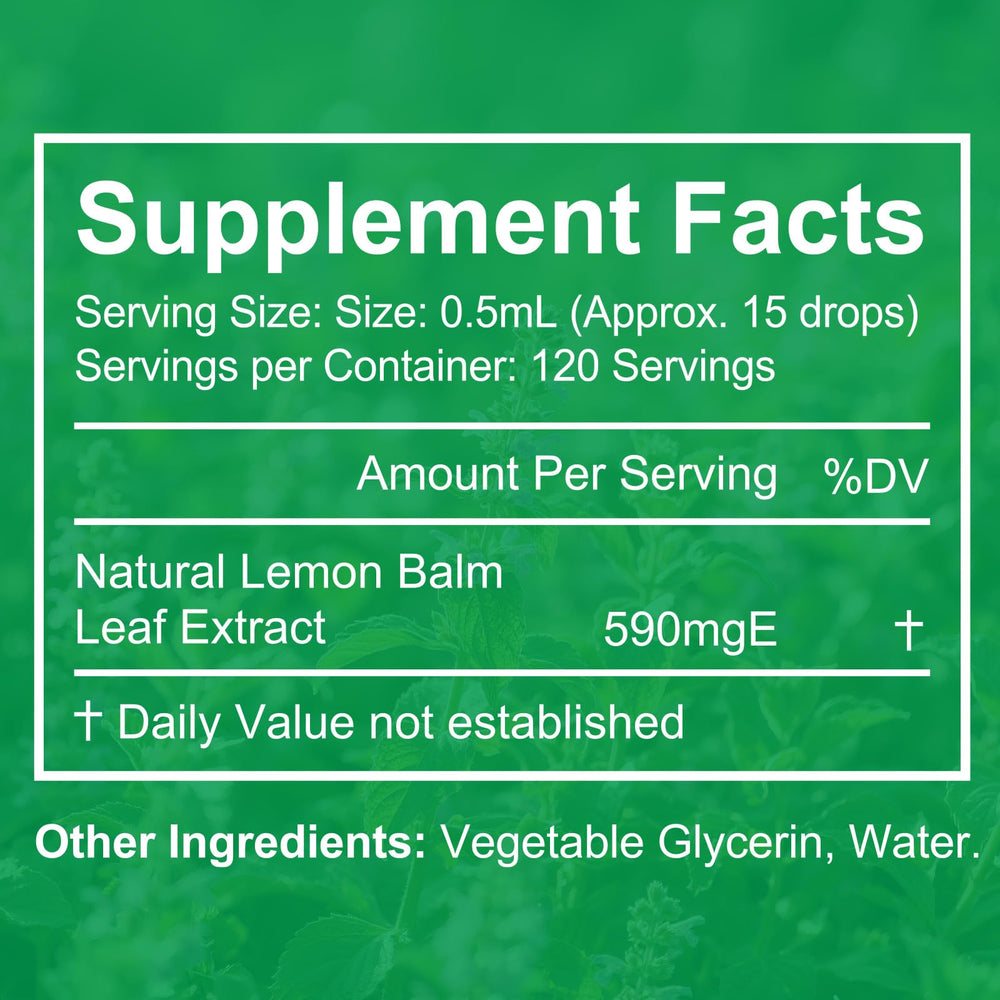 Dropper releasing lemon balm tincture drops