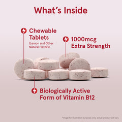 Lemon flavored Methyl B-12 chewable tablets packaging