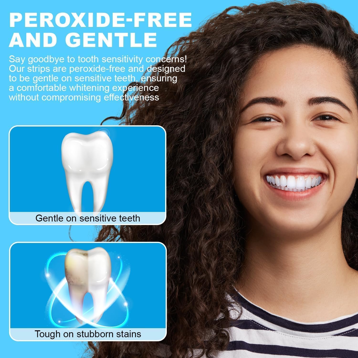 Whitening strips with lemon peel oil for natural formula