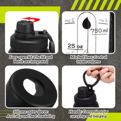 LemonRoad glass shaker bottle with non-slip black silicone sleeve