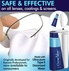 Close-up of 1 oz refillable spray bottle with integrated cloth storage