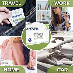 Cleaning glasses with lens wipes