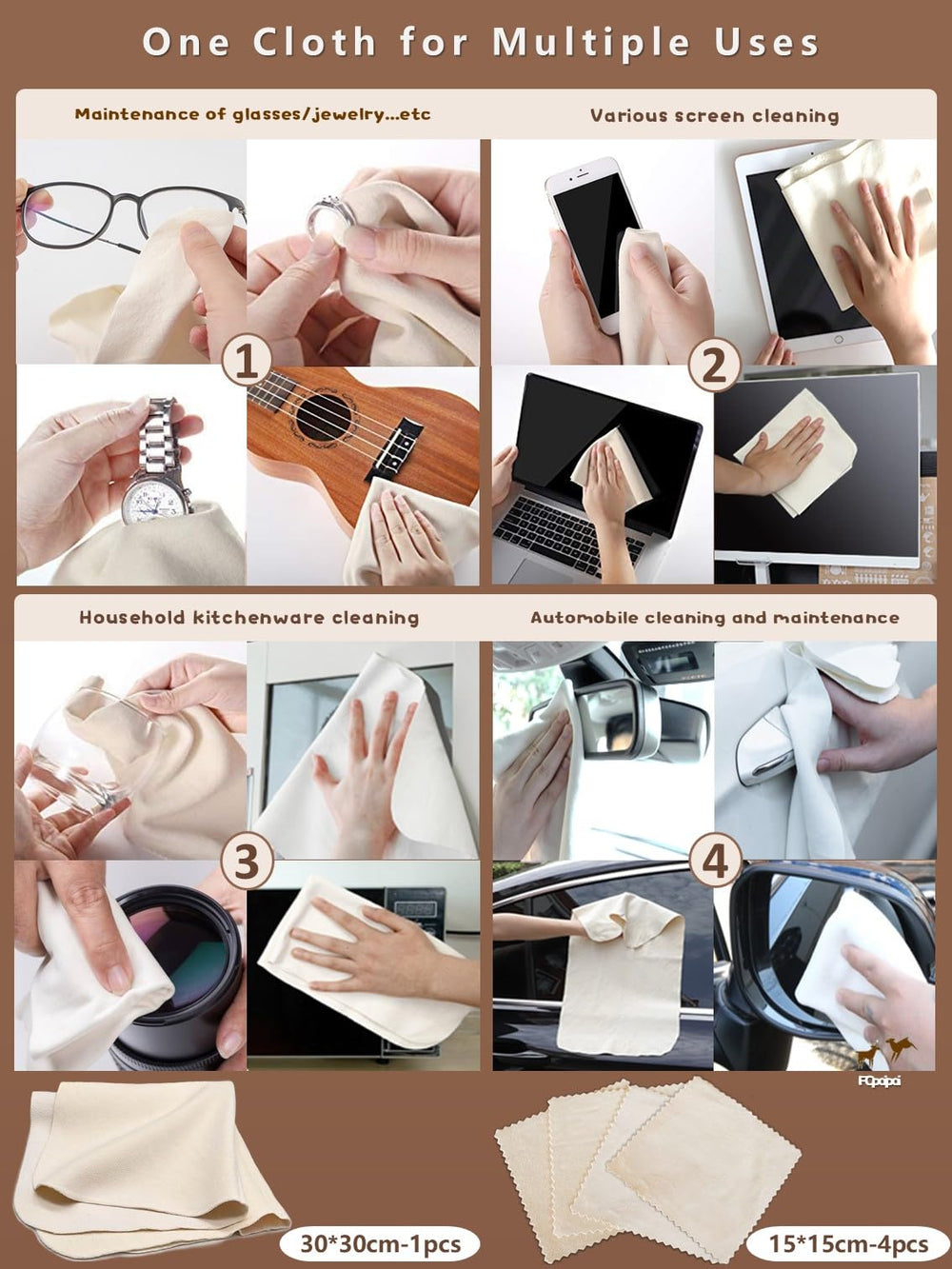 Chamois leather lens cleaning cloth being used on a camera lens