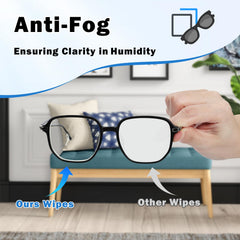 Lens cleaning wipes for eyeglasses