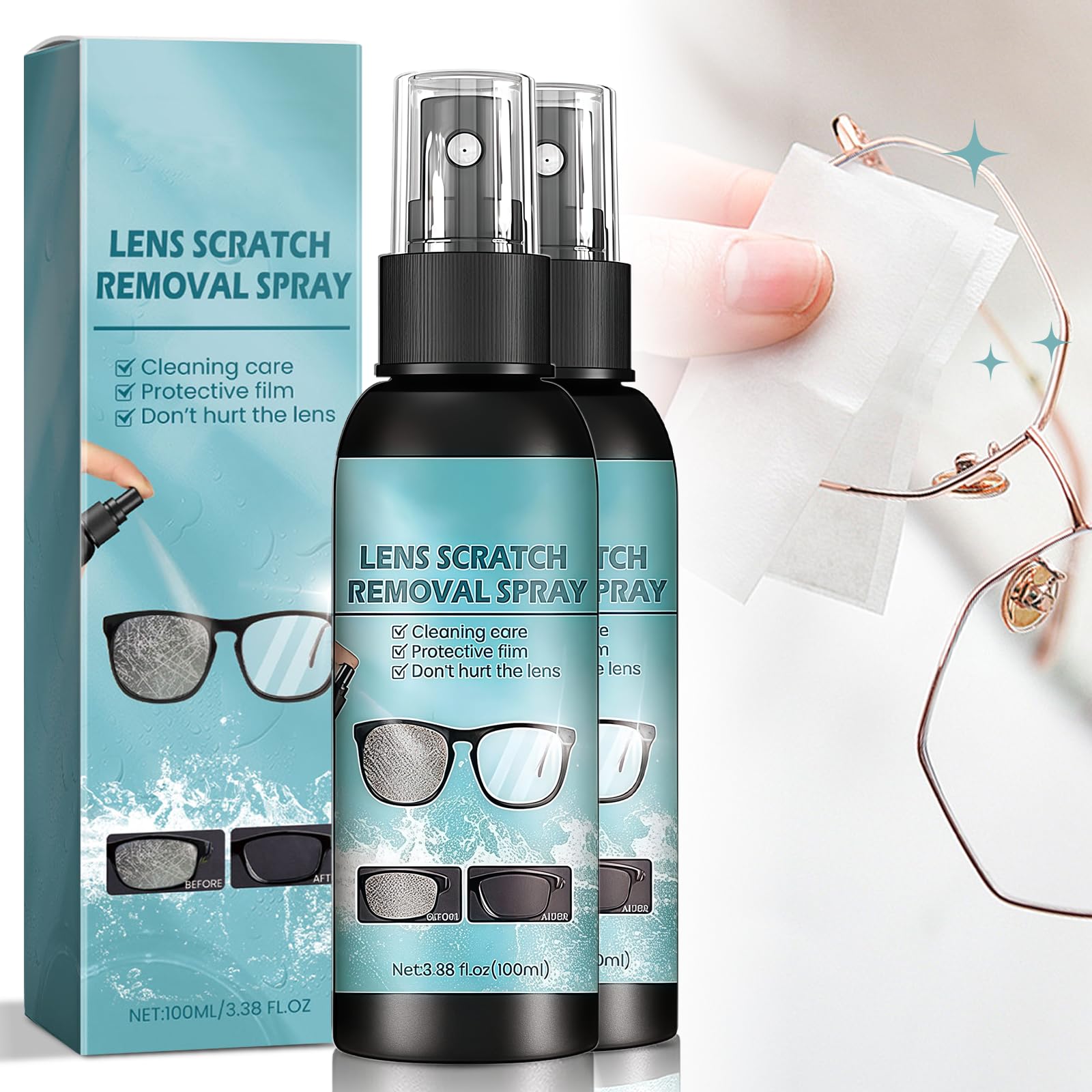 PLAYQUEEN Lens Scratch Removal – two 100ml bottles