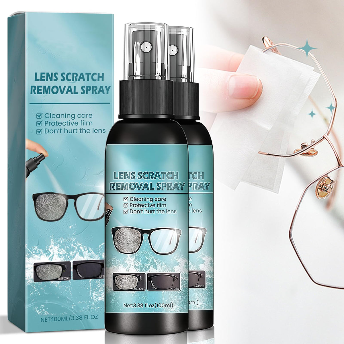 PLAYQUEEN Lens Scratch Removal – two 100ml bottles