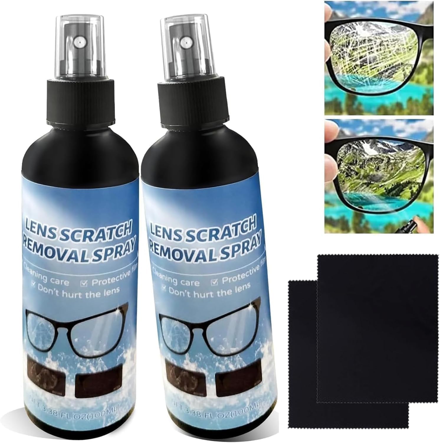 2-pack Lens Scratch Remover bottles and packaging