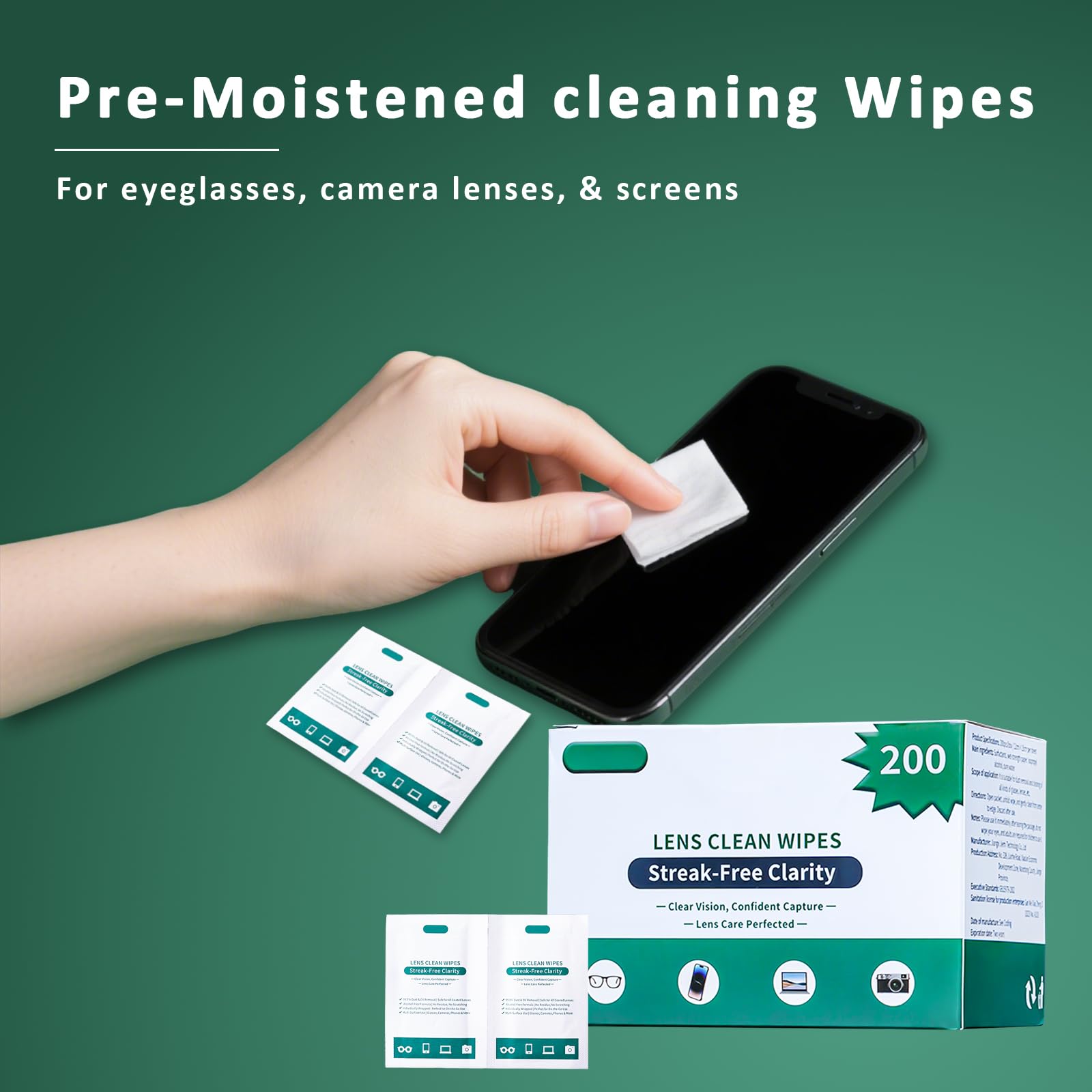 Lens wipes for glasses and sunglasses